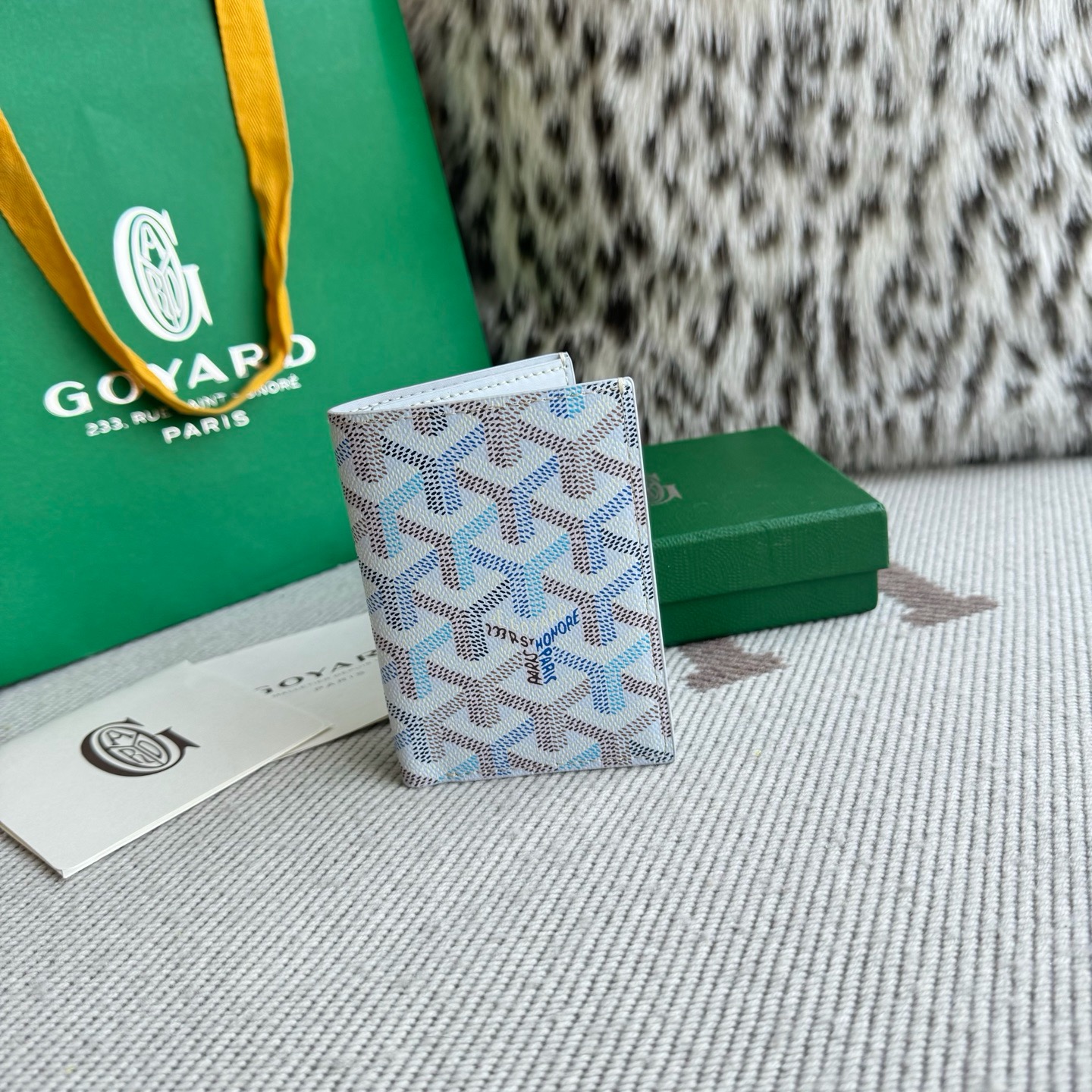 Goyard Saint-Pierre White & Blue Card Holder