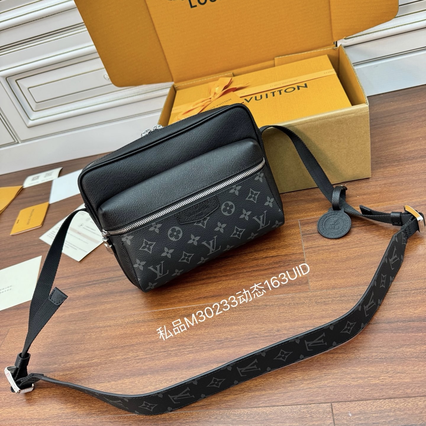 m30233 lv black cowhide monogram crossbody bag