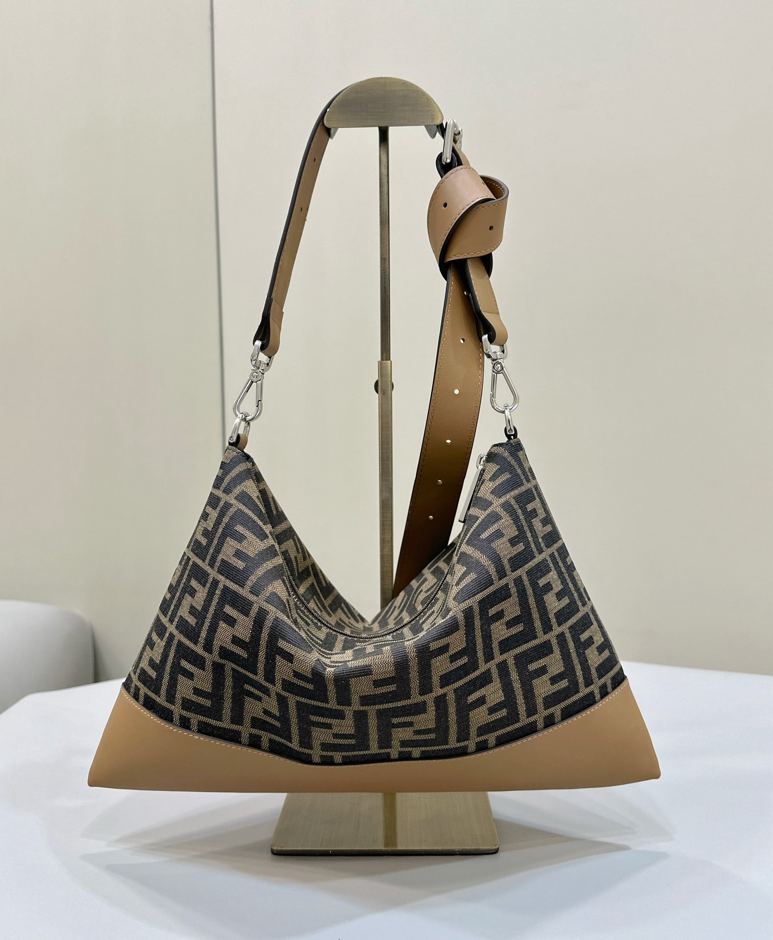 Fendi Hobo shoulder bag FF monogram jacquard fabric