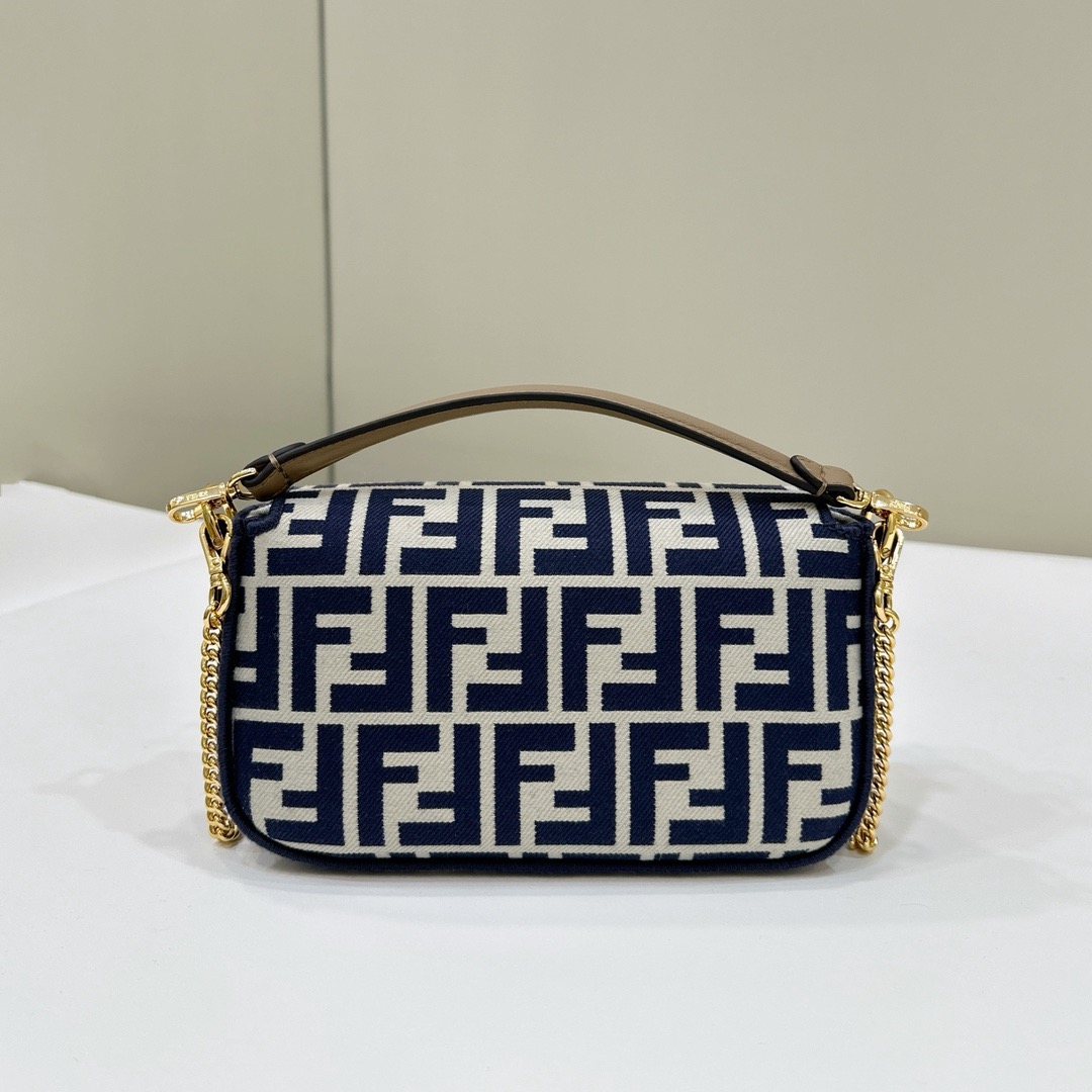 Fendi Baguette mini chain bag FF monogram jacquard fabric
