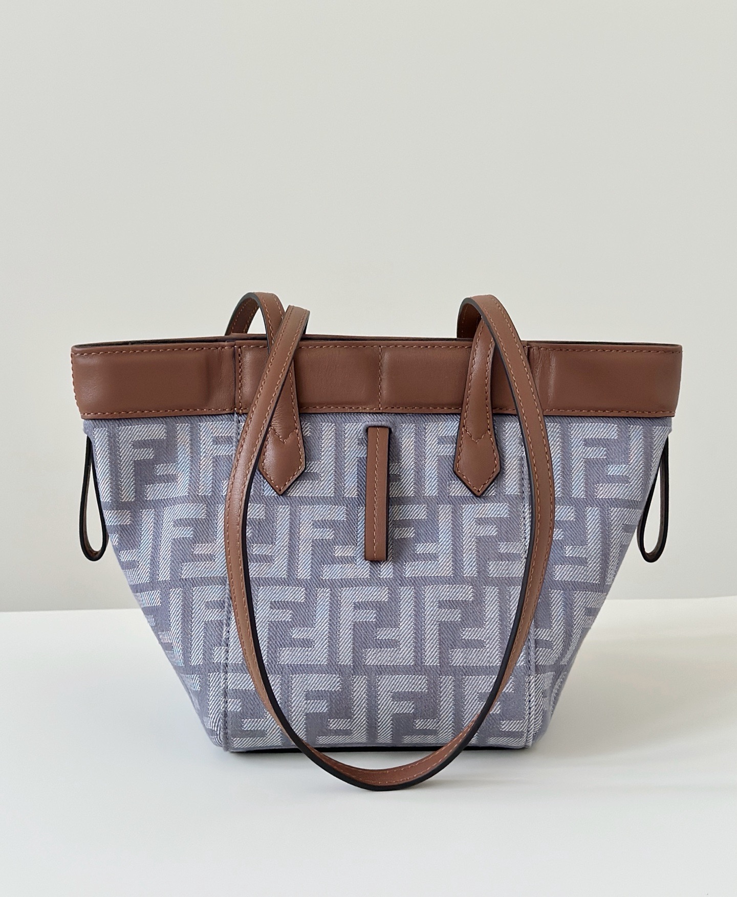 Fendi Origami mini tote grey FF monogram jacquard fabric