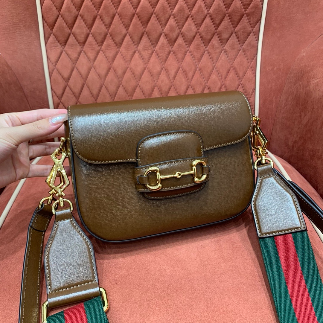 Gucci Horsebit 1955 crossbody bag brown smooth leather