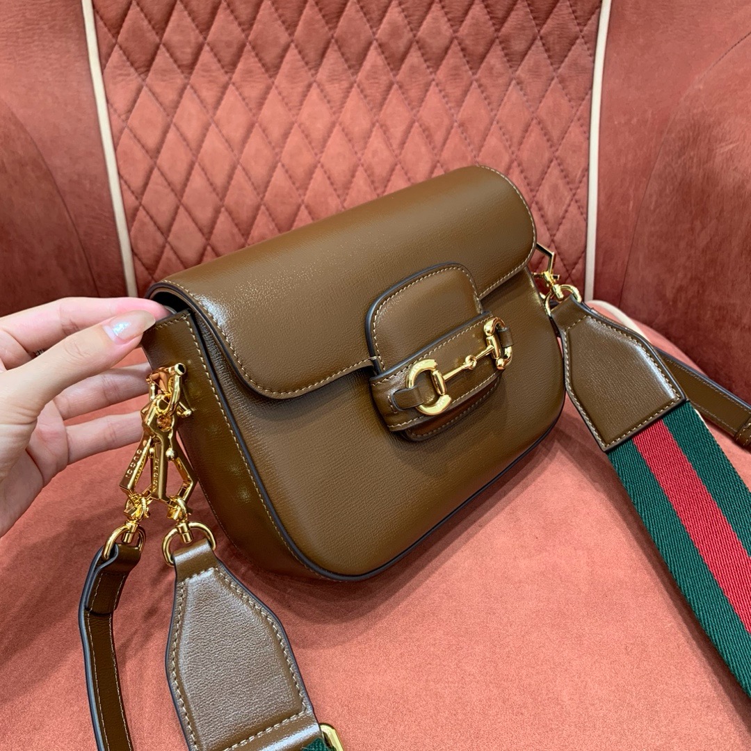 Gucci Horsebit 1955 crossbody bag brown smooth leather