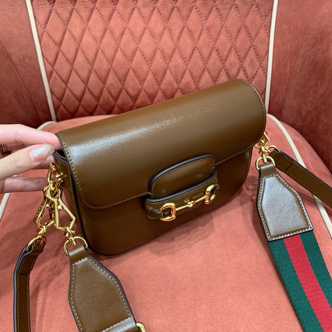 Gucci Horsebit 1955 crossbody bag brown smooth leather