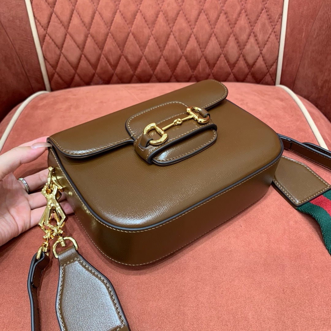 Gucci Horsebit 1955 crossbody bag brown smooth leather