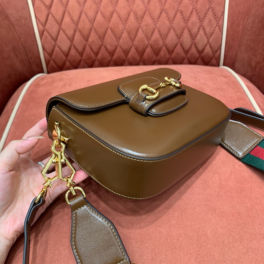 Gucci Horsebit 1955 crossbody bag brown smooth leather