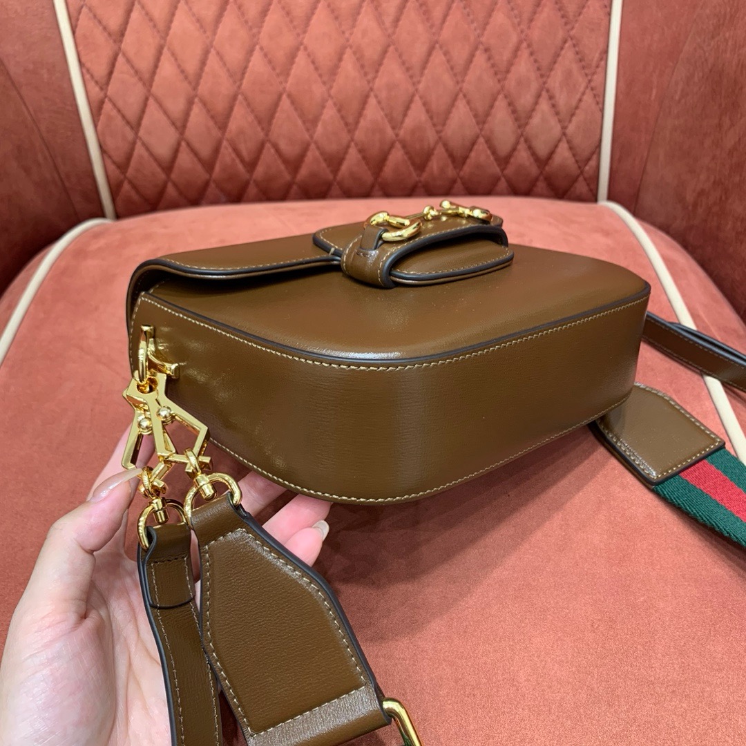 Gucci Horsebit 1955 crossbody bag brown smooth leather