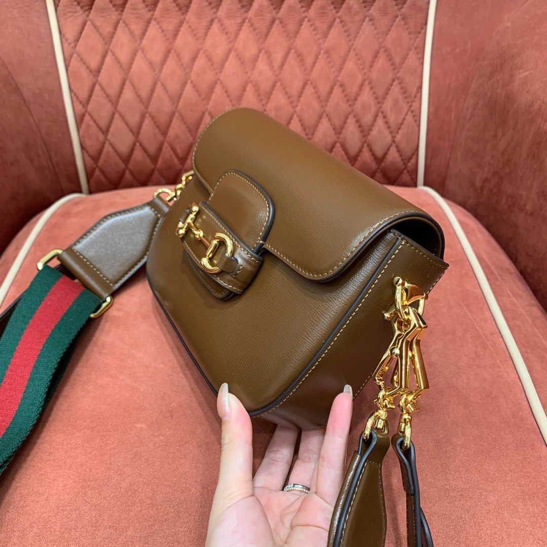 Gucci Horsebit 1955 crossbody bag brown smooth leather
