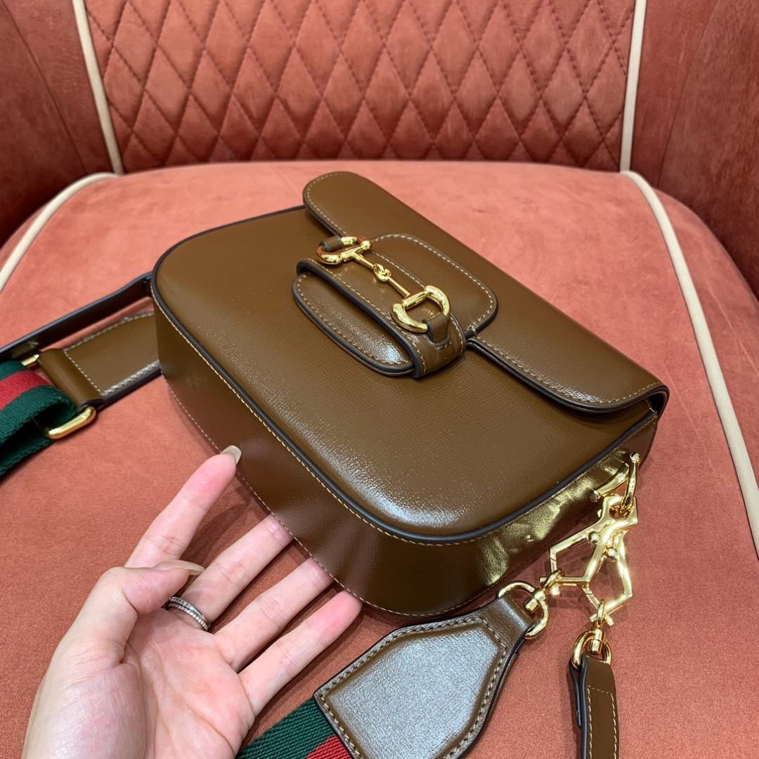 Gucci Horsebit 1955 crossbody bag brown smooth leather