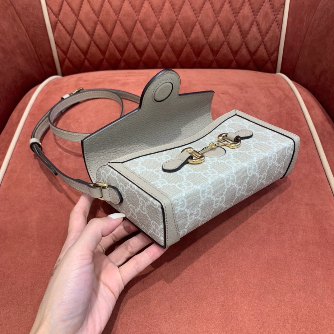 Gucci Horsebit 1955 mini bag beige GG monogram canvas