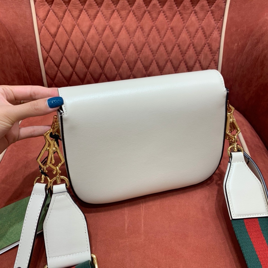 Gucci Horsebit 1955 shoulder bag white cow leather