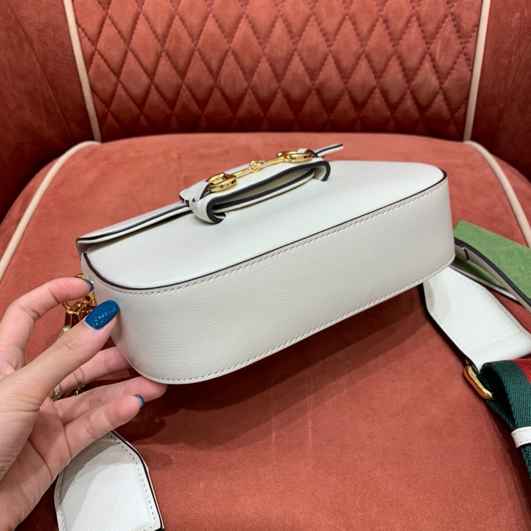 Gucci Horsebit 1955 shoulder bag white cow leather