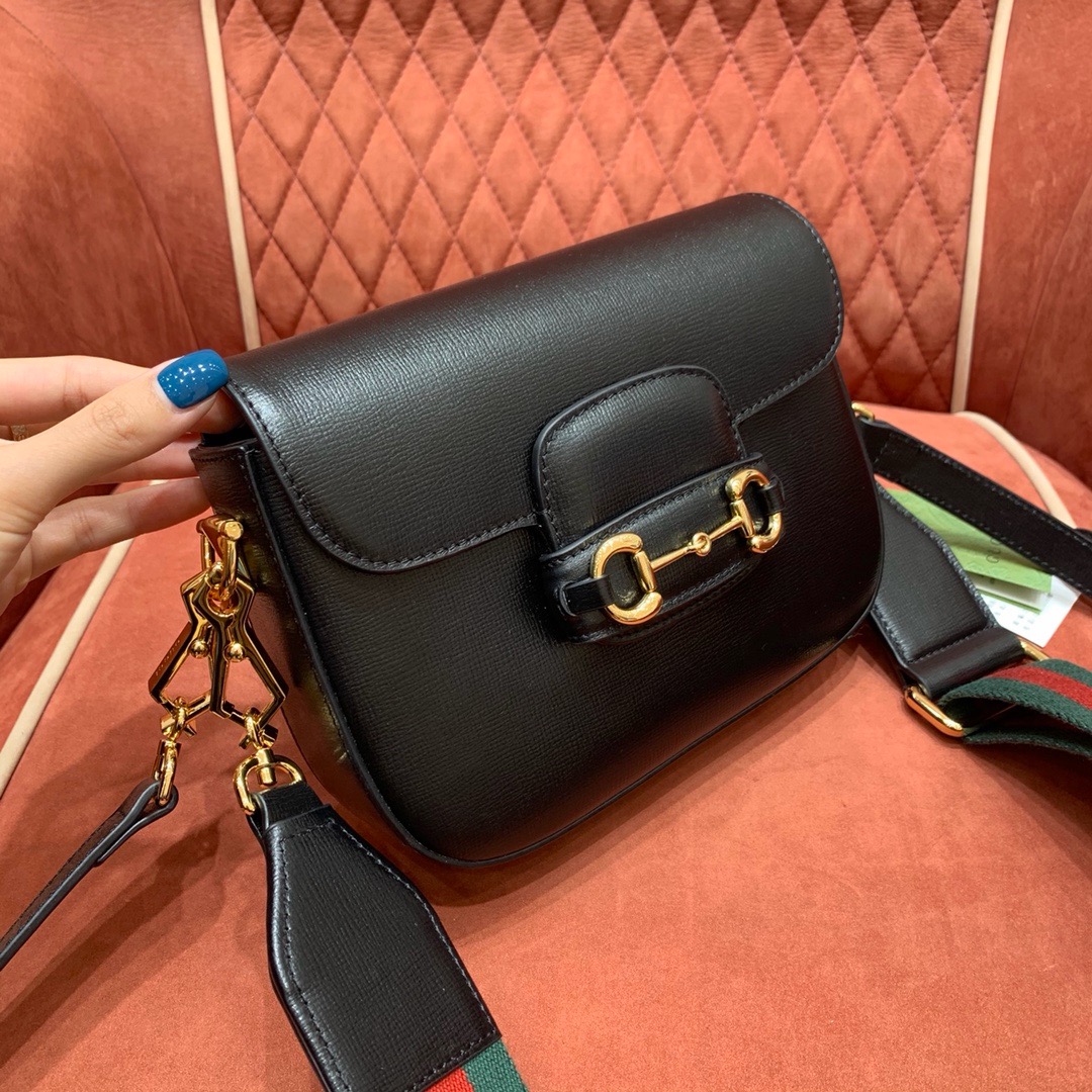 Gucci Horsebit 1955 crossbody bag black cow leather