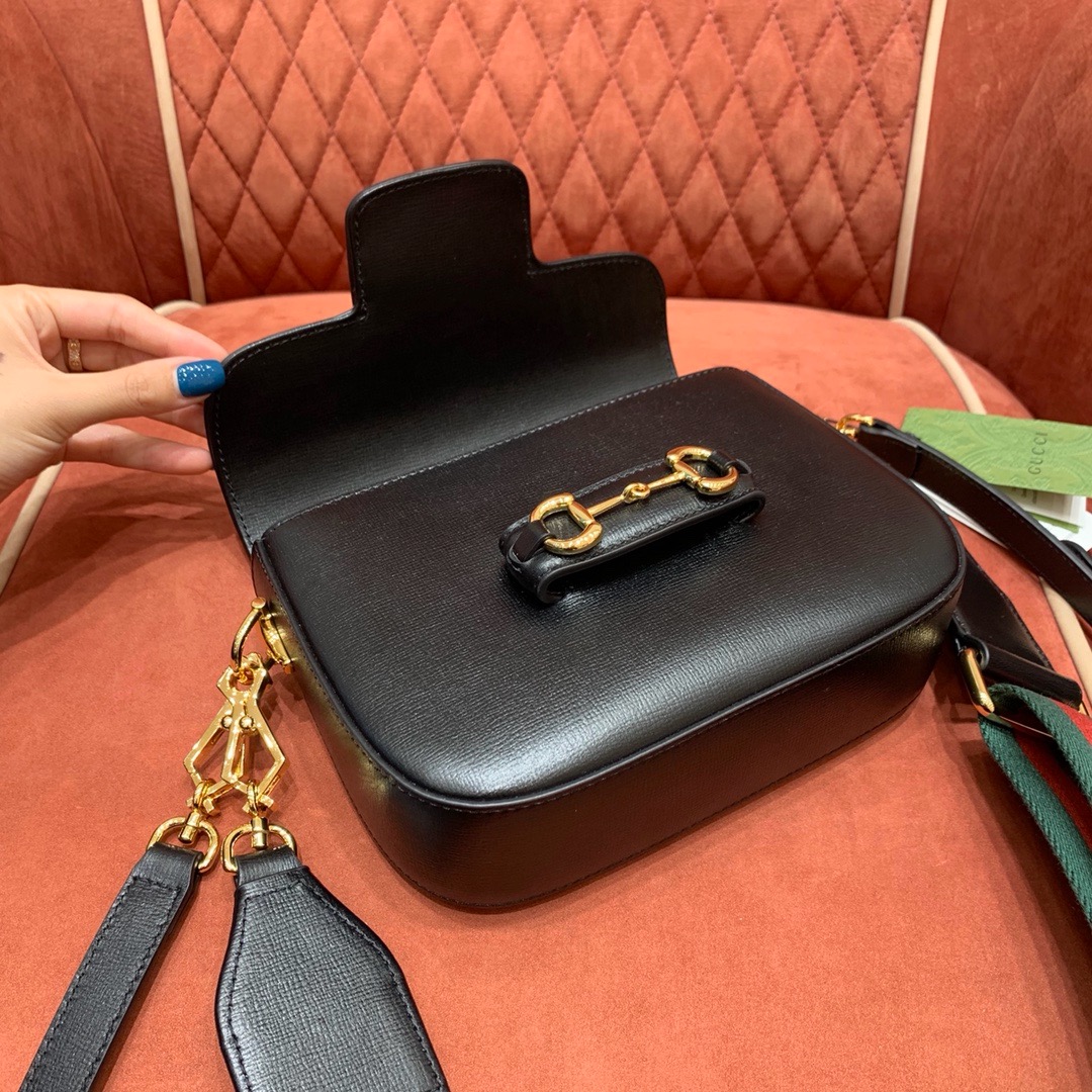 Gucci Horsebit 1955 crossbody bag black cow leather