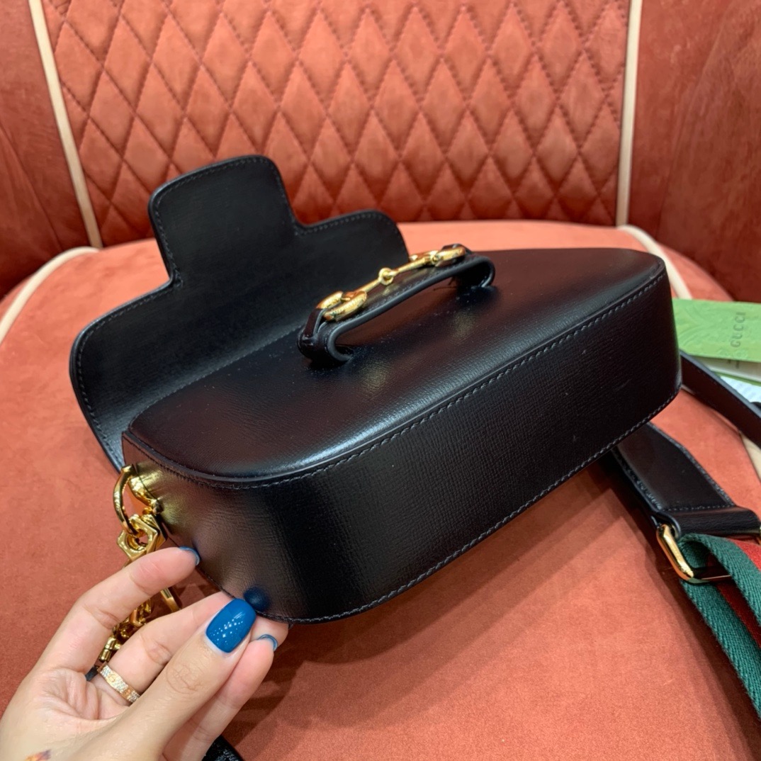 Gucci Horsebit 1955 crossbody bag black cow leather