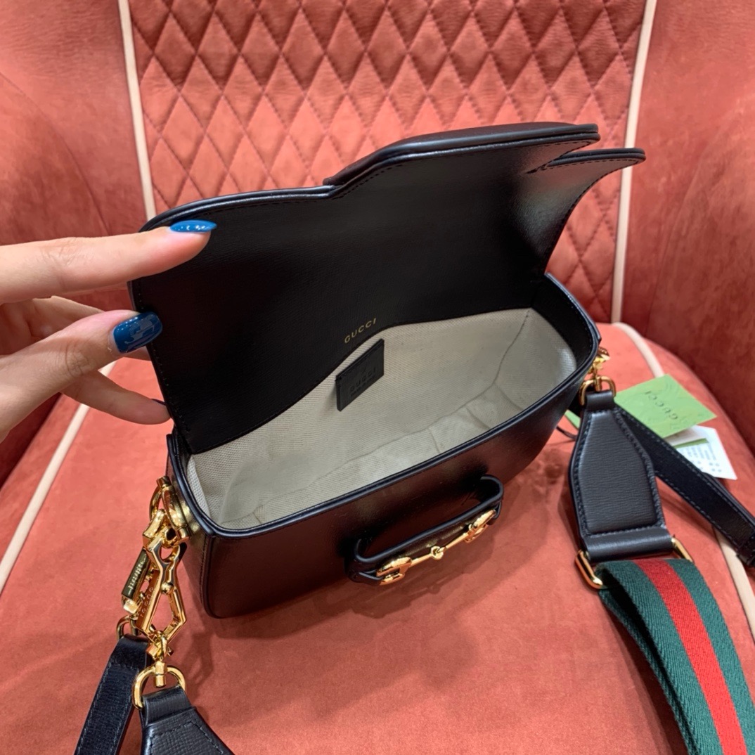 Gucci Horsebit 1955 crossbody bag black cow leather