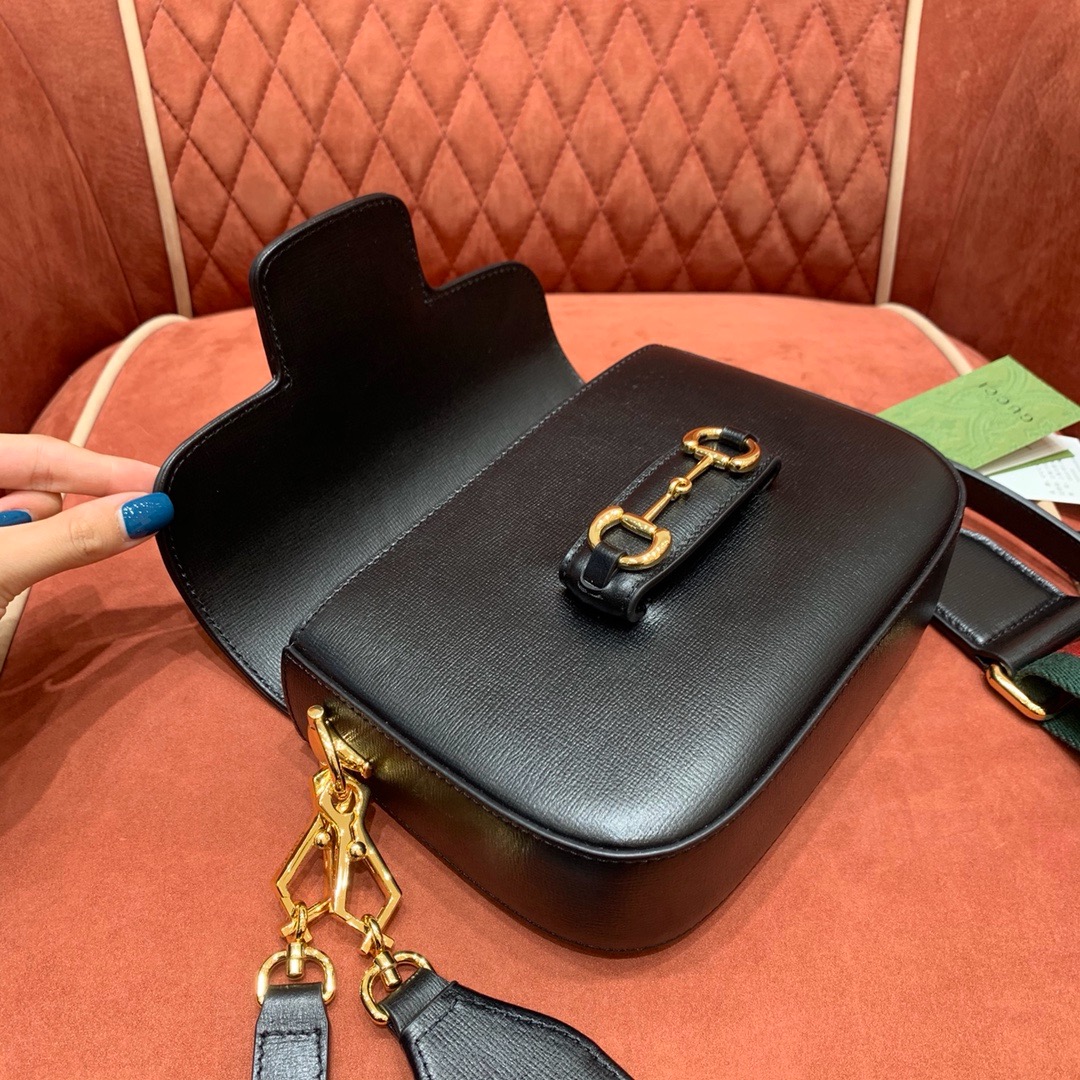 Gucci Horsebit 1955 crossbody bag black cow leather
