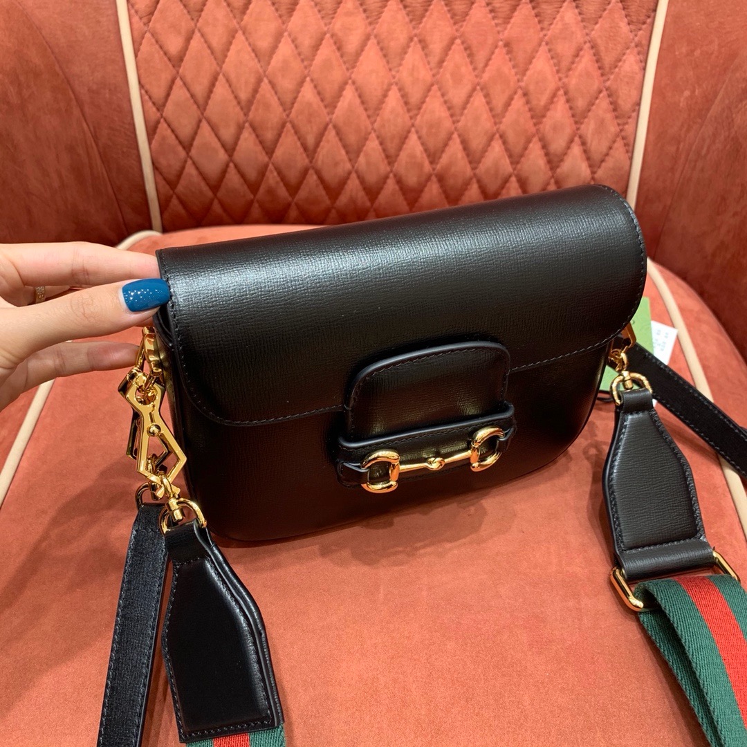 Gucci Horsebit 1955 crossbody bag black cow leather
