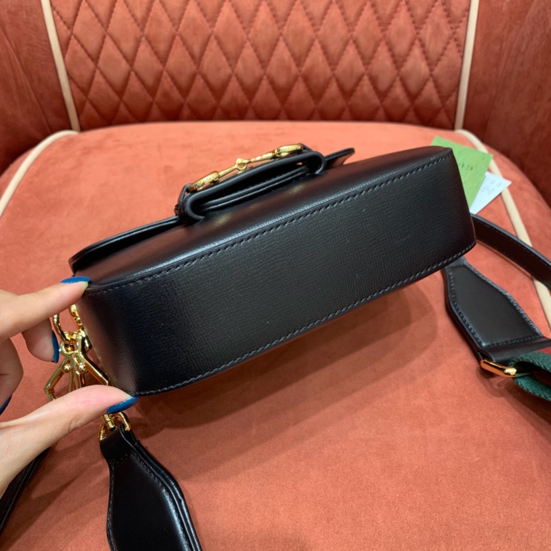Gucci Horsebit 1955 crossbody bag black cow leather