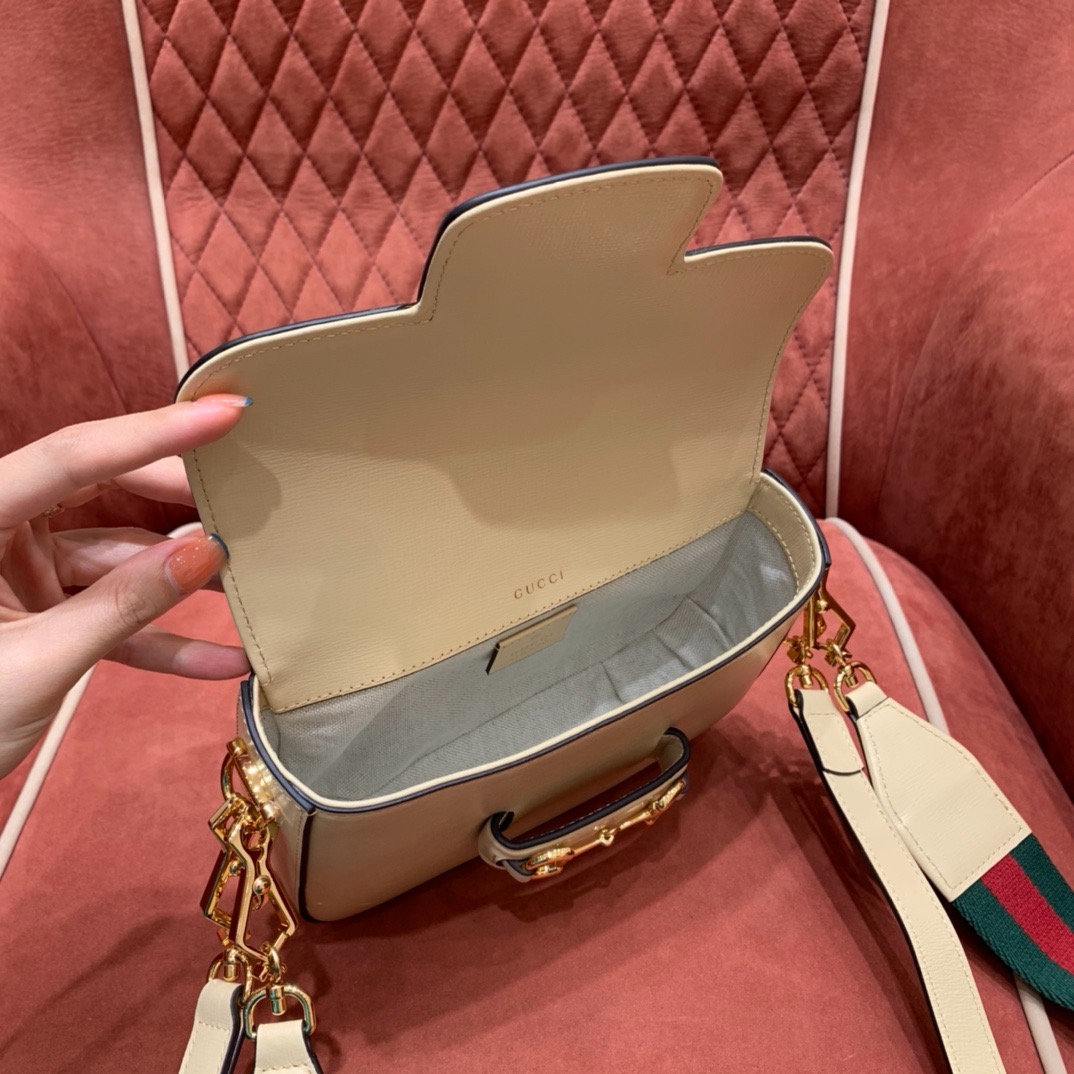 Gucci Horsebit 1955 shoulder bag beige cow leather