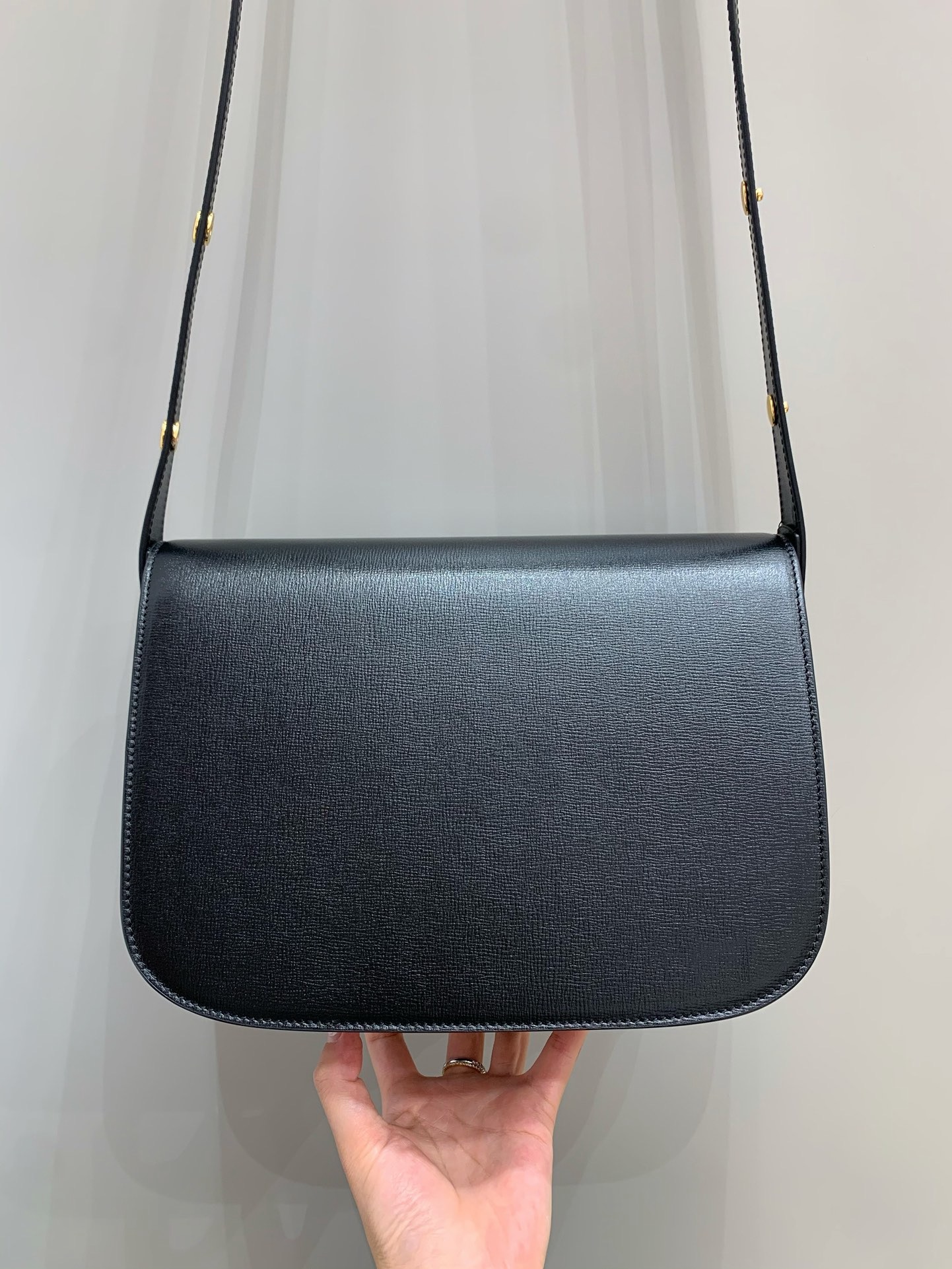 Gucci Horsebit 1955 medium bag black textured cow leather