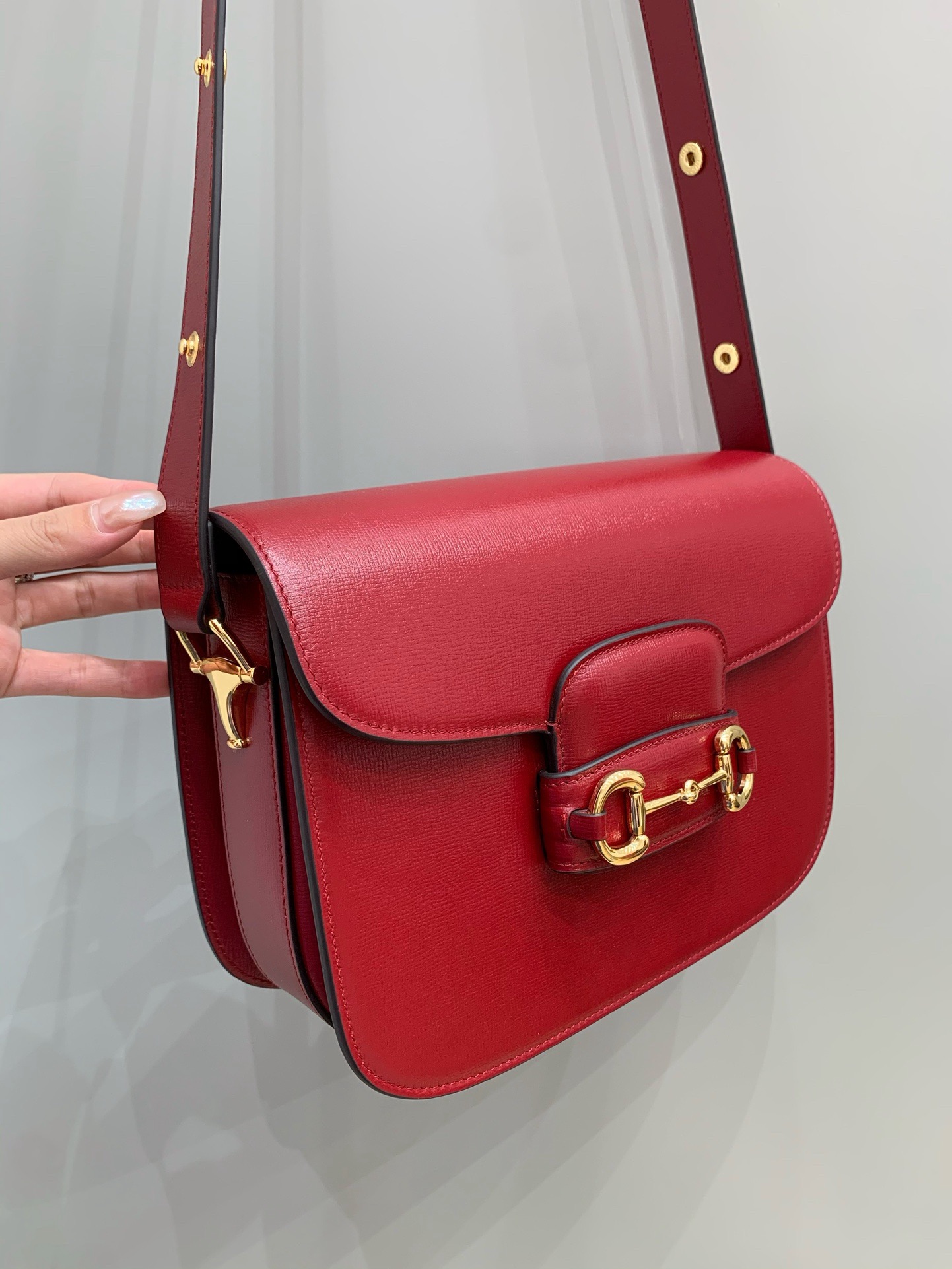Gucci Horsebit 1955 crossbody bag red cow leather