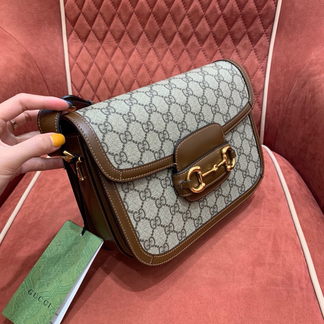 Gucci Horsebit 1955 medium bag GG monogram canvas