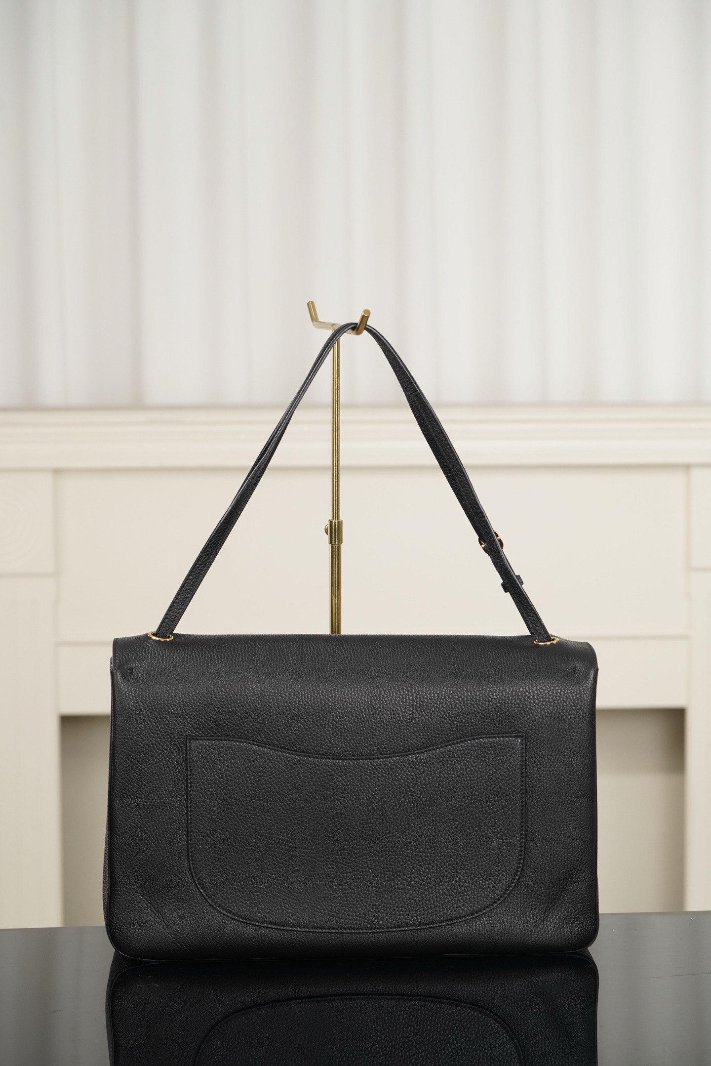 Chanel Black Gold Buckle Calfskin MAXI Shoulder Flap Bag