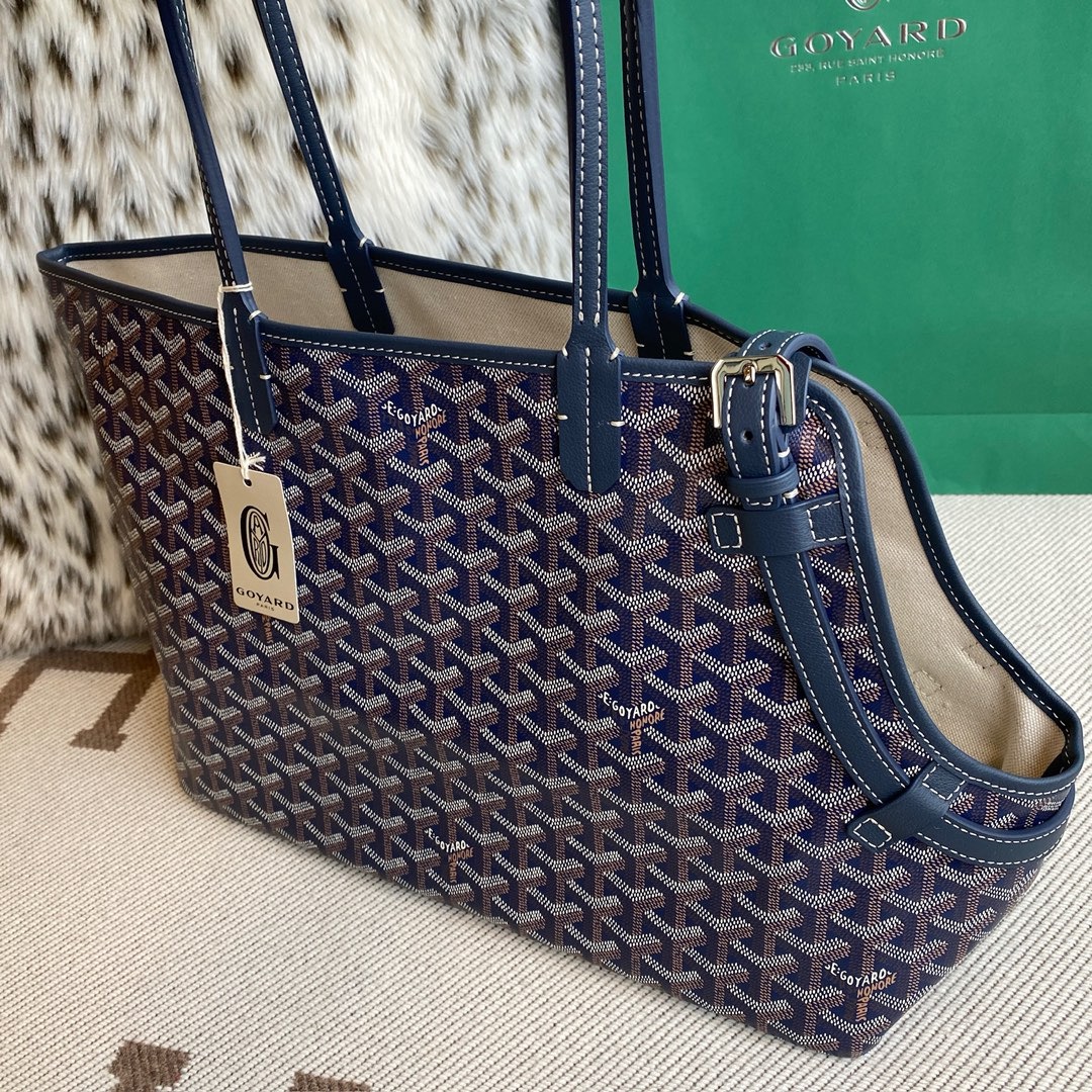 Blue Goyard Pattern Canvas GOYARD Pet Travel Bag