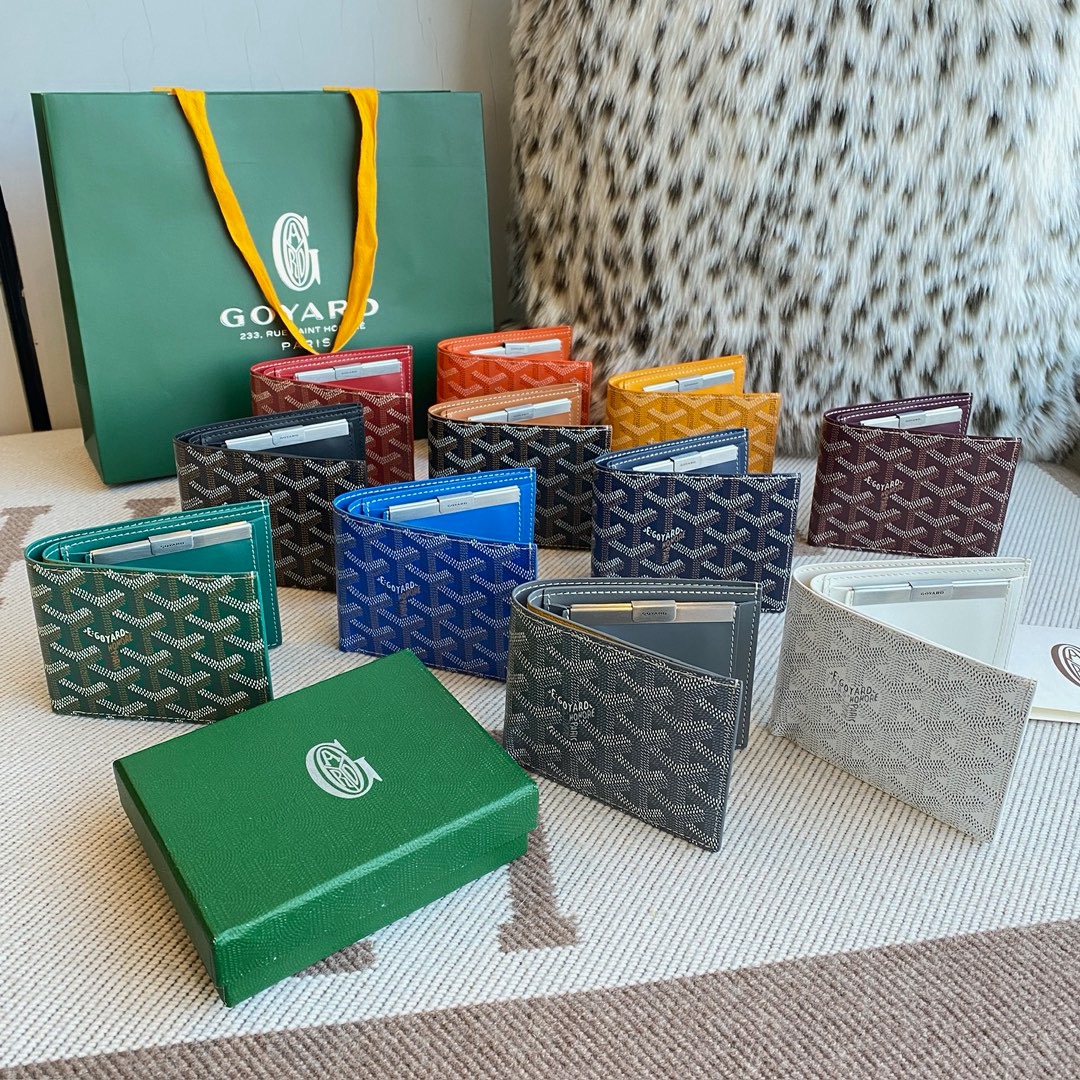 Full Multi-color GOYARD Printed Bifold Wallet Gallery Real Shot