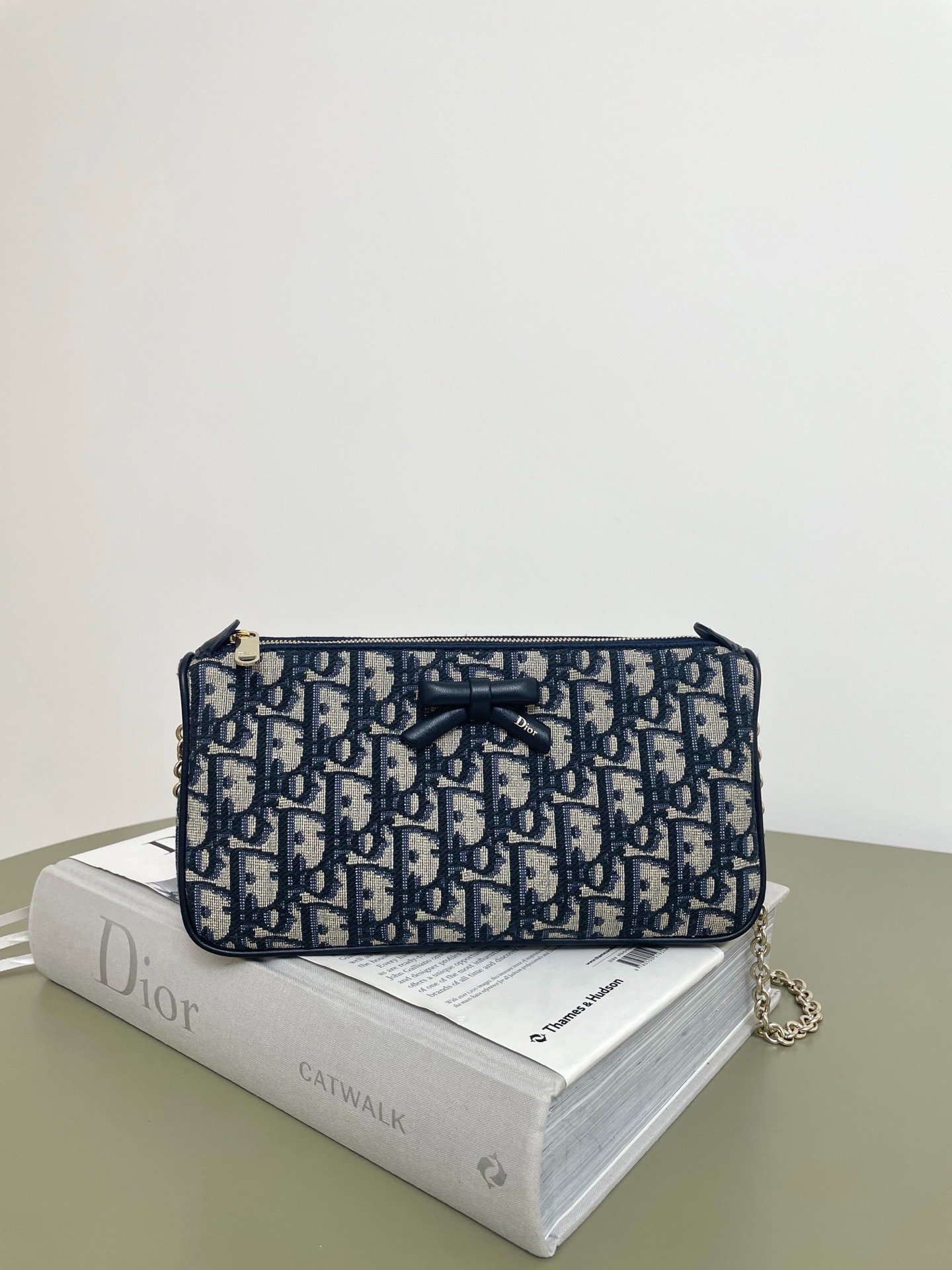 Dior Promenade Oblique jacquard bow chain bag
