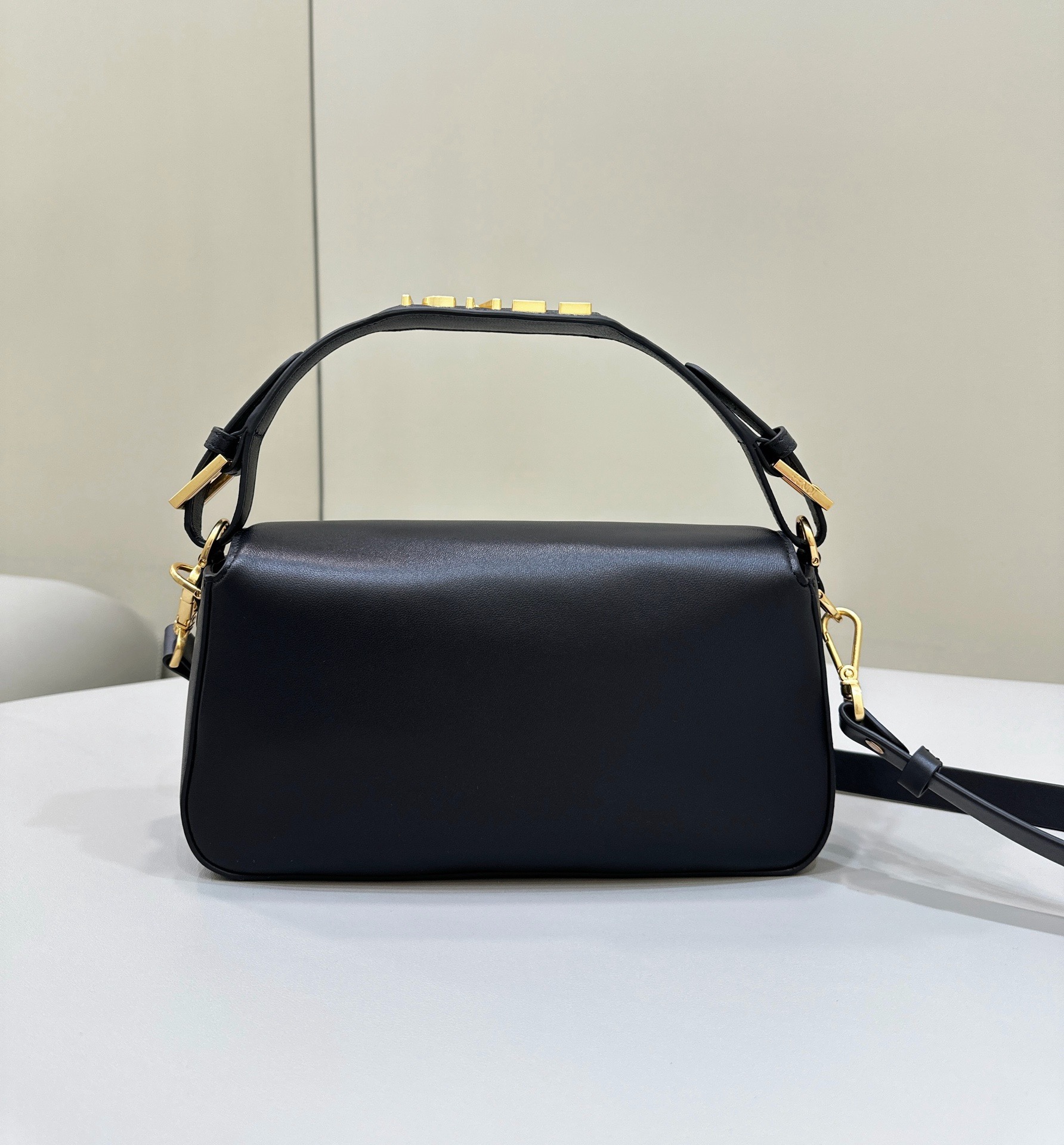 Fendi black cowhide leather Baguette bag
