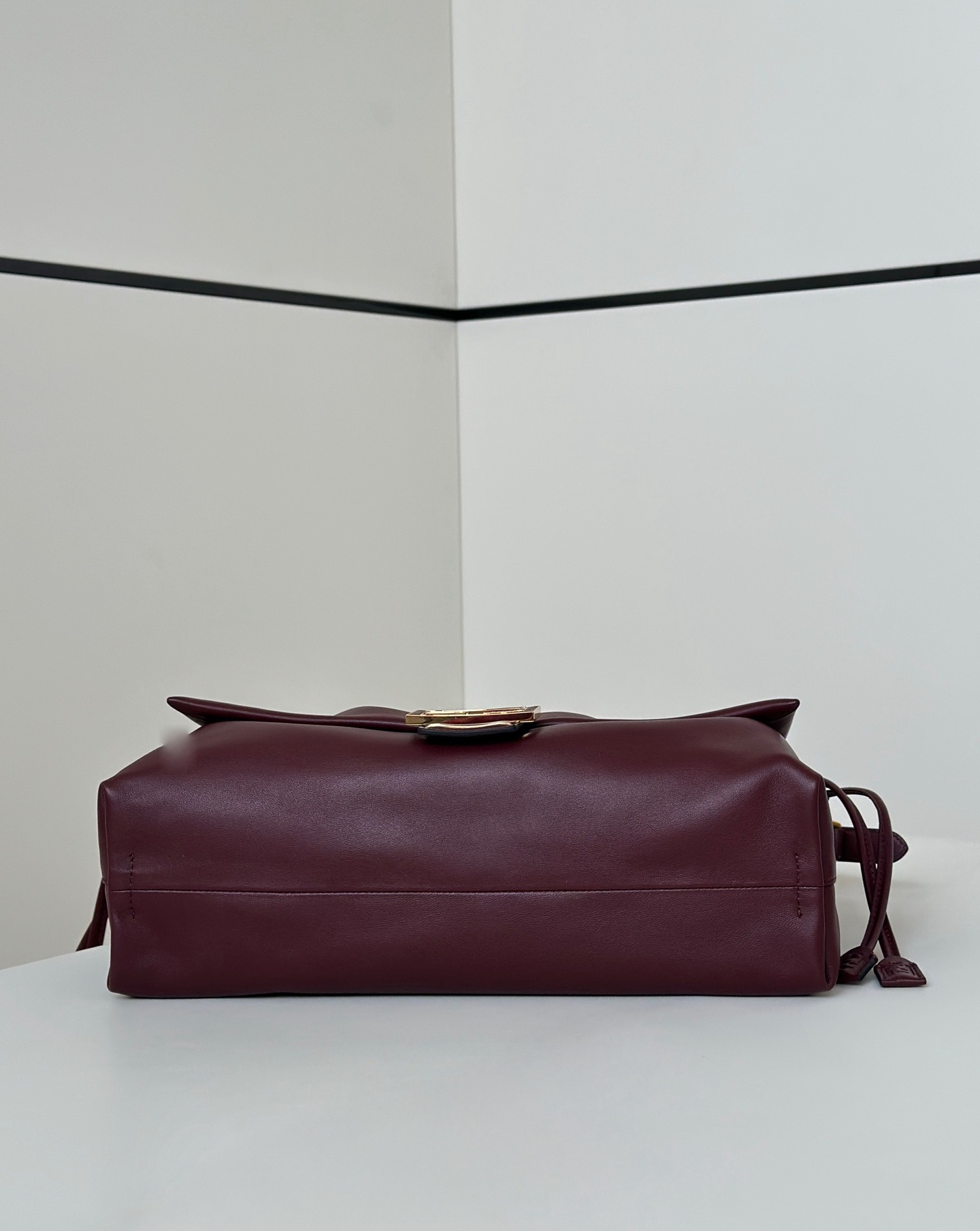 Fendi burgundy lambskin Mamma Baguette Soft large shoulder bag