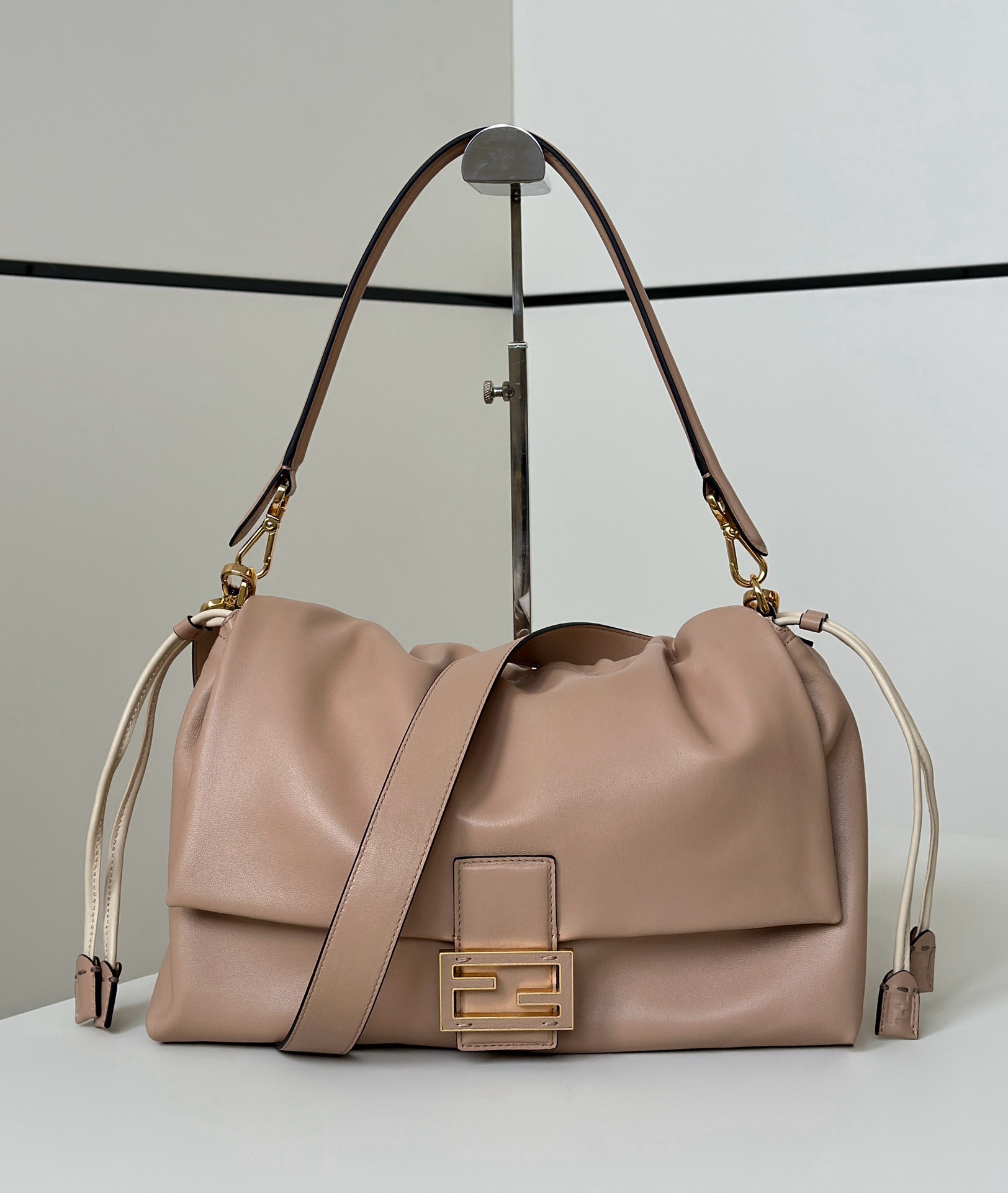 Fendi lambskin Baguette Soft large women's shoulder bag