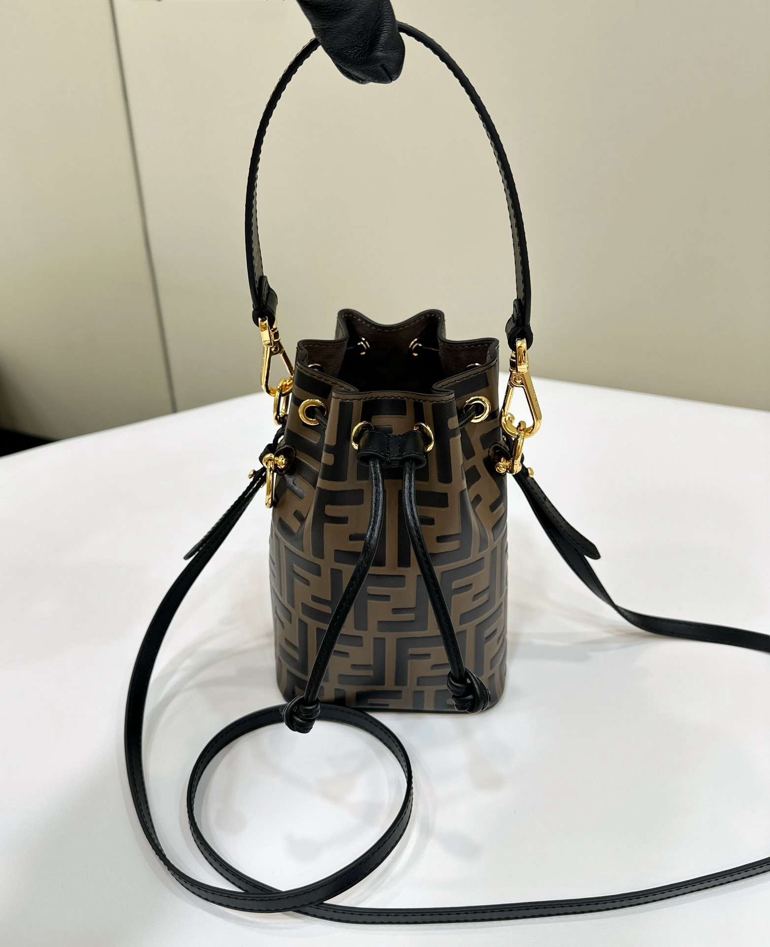 Fendi Mon Tresor FF monogram mini bucket bag