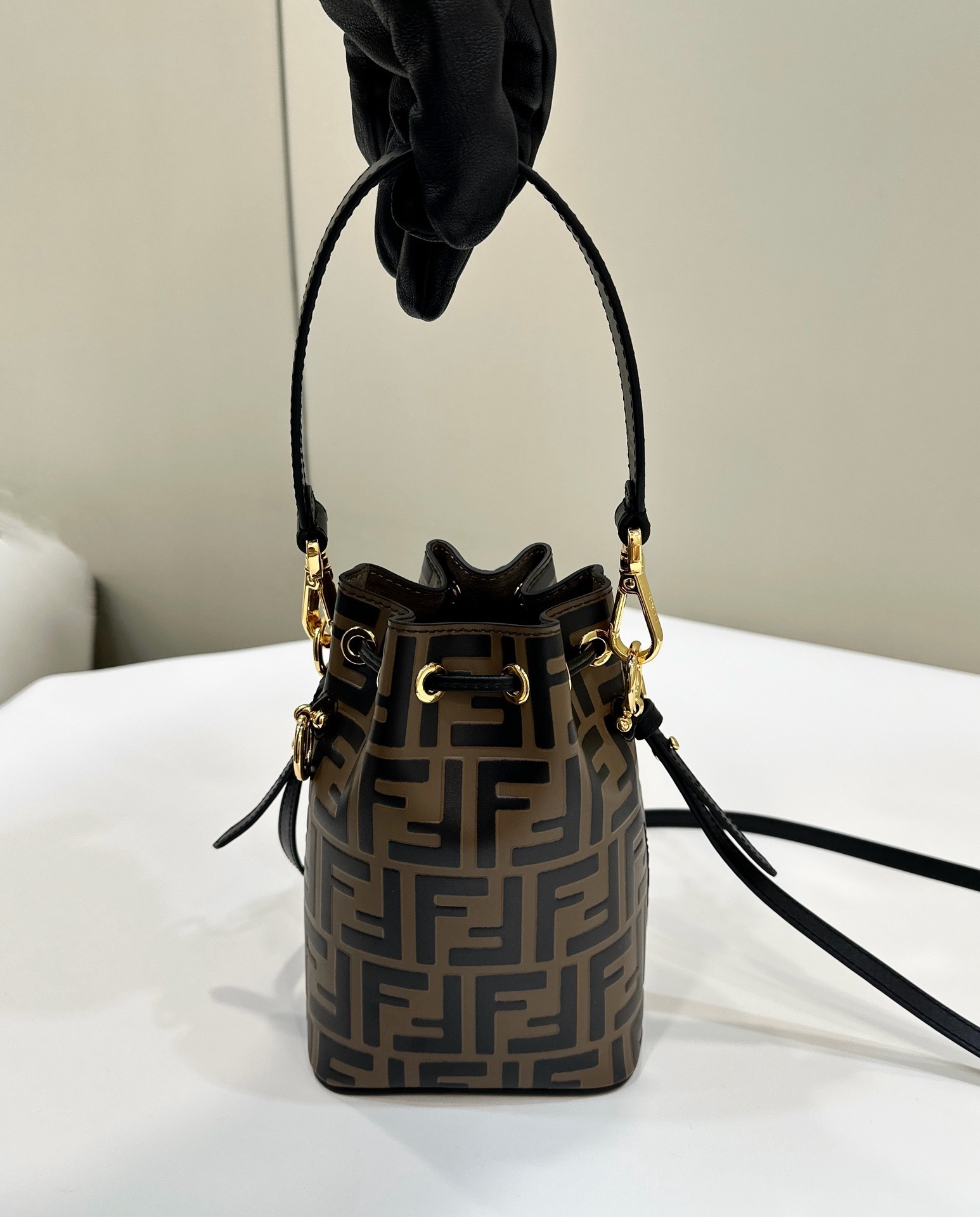 Fendi Mon Tresor FF monogram mini bucket bag
