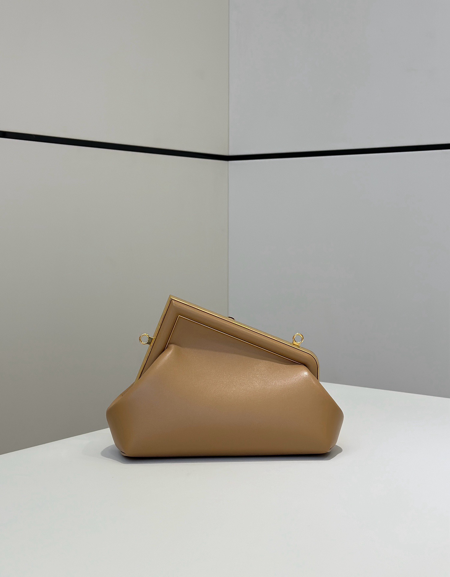 Fendi First apricot soft leather chain shoulder bag