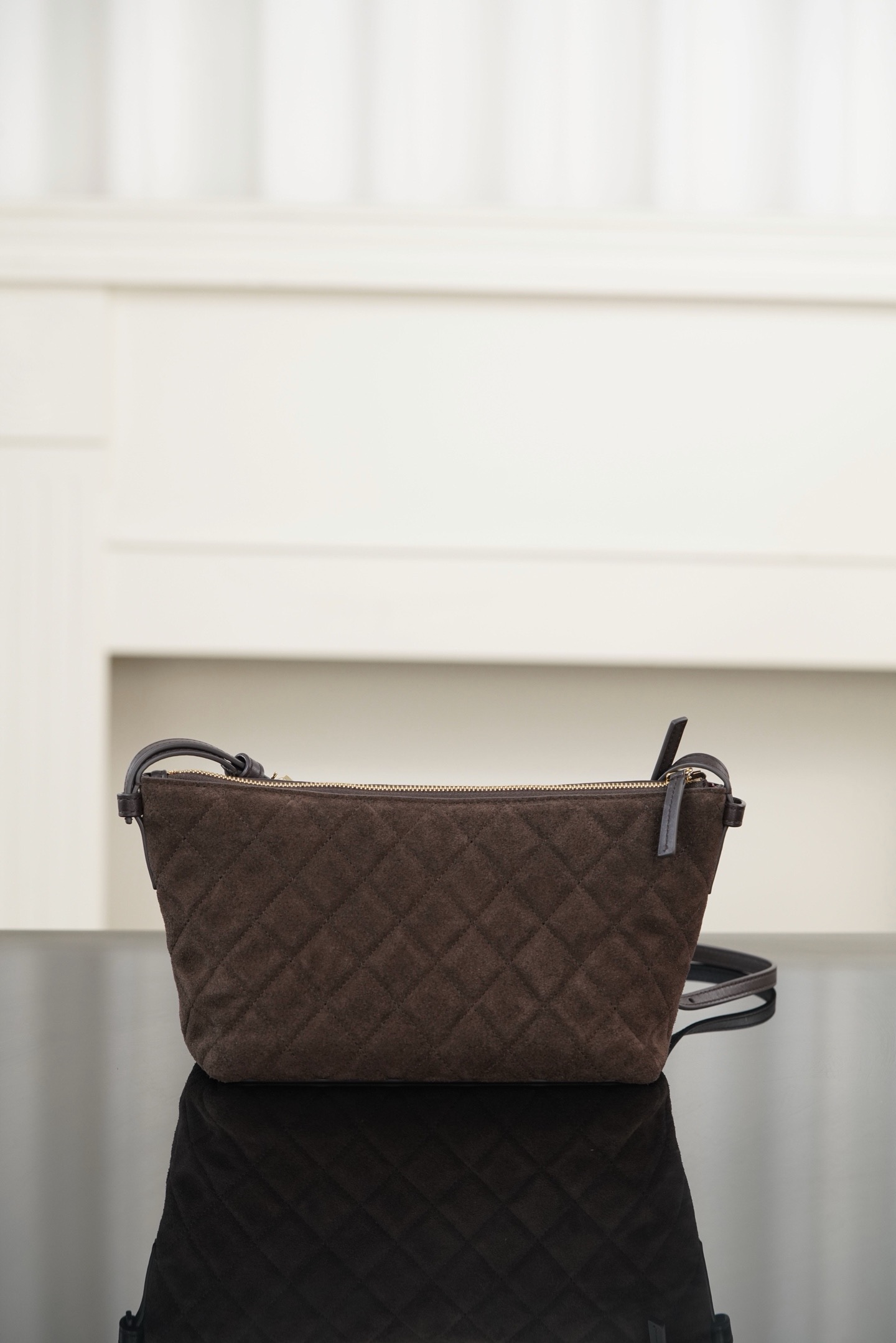 Chanel brown suede underarm bag