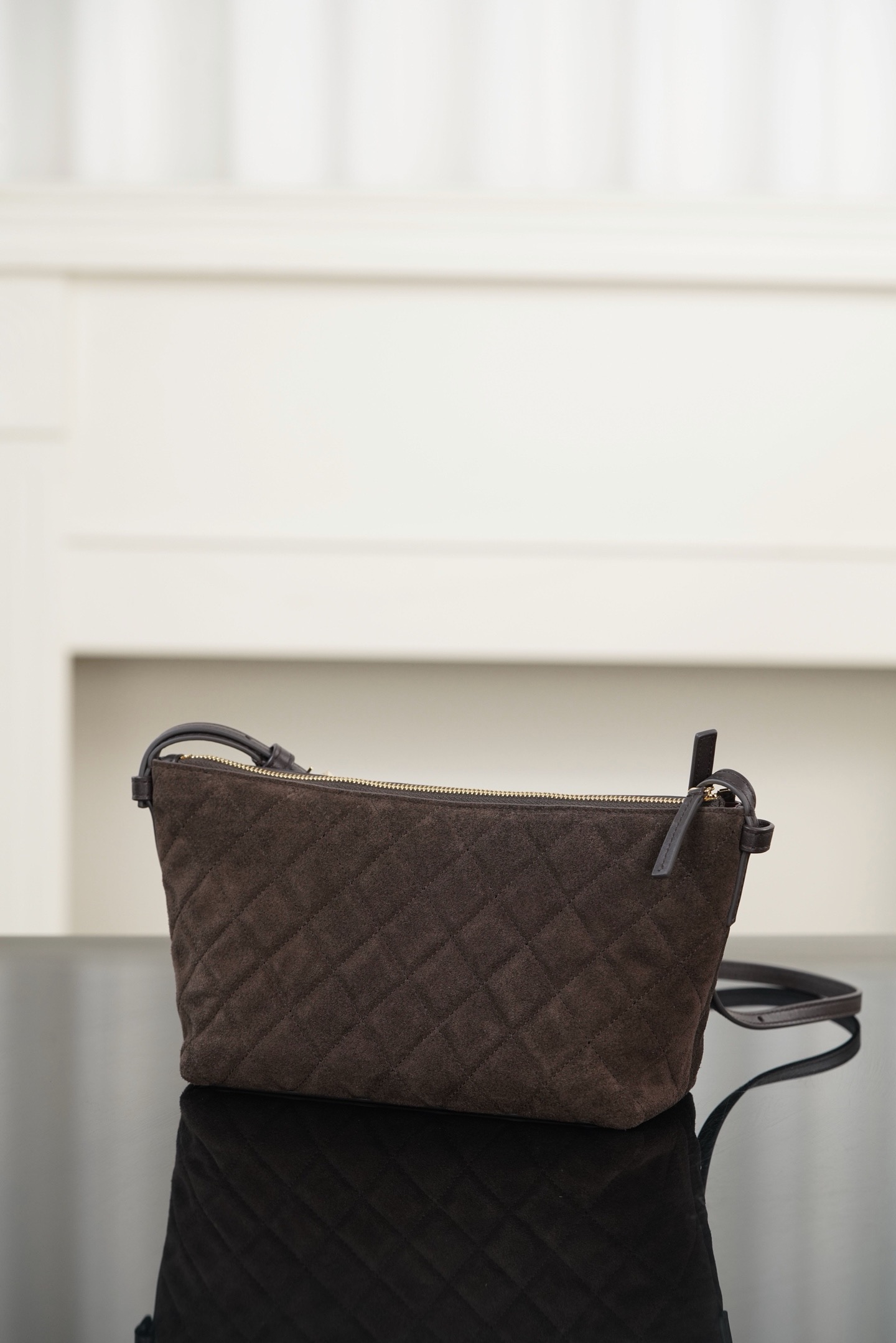 Chanel brown suede underarm bag