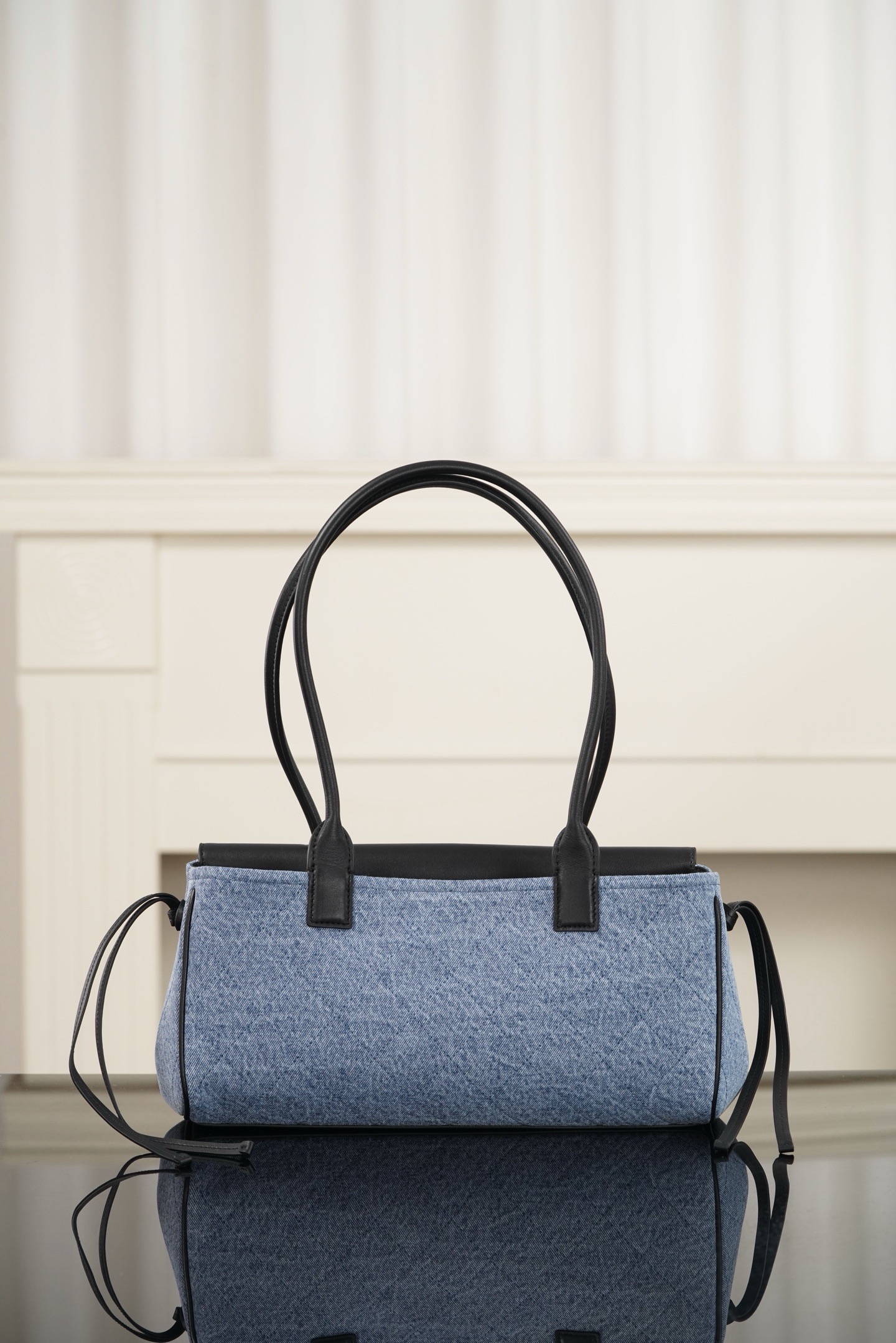 Chanel 26S small light‑blue denim mix shoulder bag