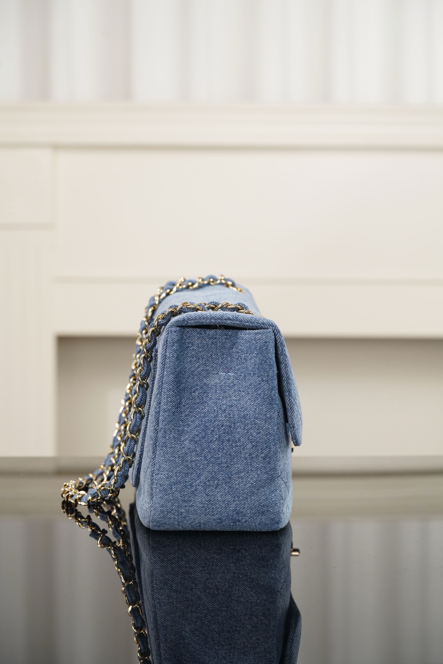 Chanel 26A large blue denim CF flap bag